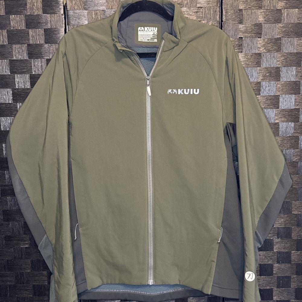 Kuiu Jacket Men XL Green Kutana Hybrid Hunting Soft Shell 3DeFX+ Fleece Lined